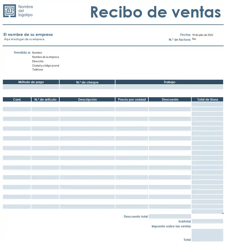Plantilla Excel De Recibo De Ventas Sencillo Sexiz Pix 7071